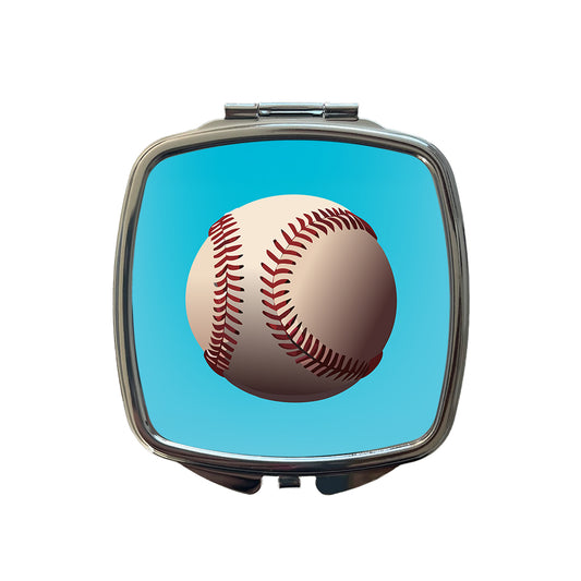 Baseball Base Ball Sport Small Travel Purse Handbag Pocket Makeup Compact Mirror