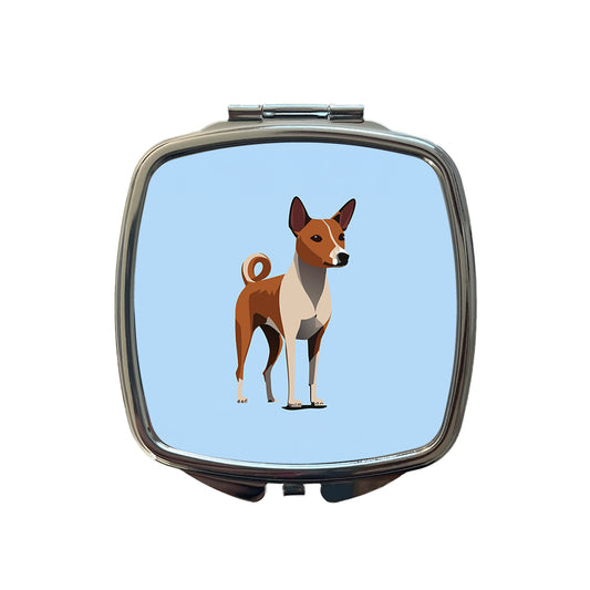 Basenji Dog Standing Small Travel Purse Handbag Pocket Makeup Compact Mirror