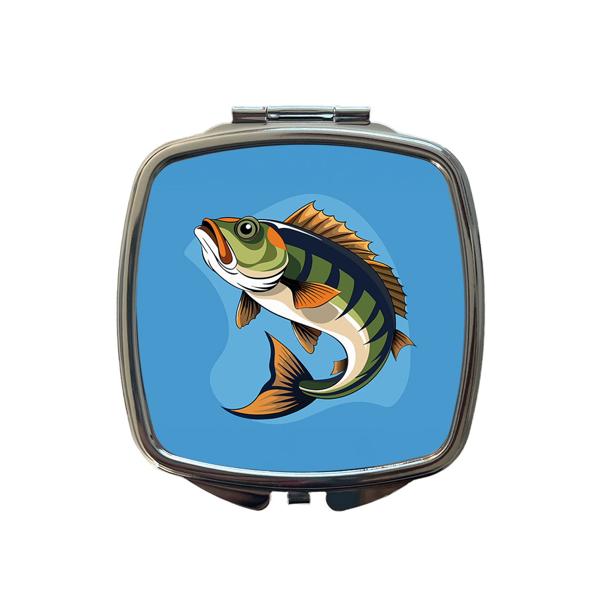 Bass Fish Fishing Small Travel Purse Handbag Pocket Makeup Compact Mirror