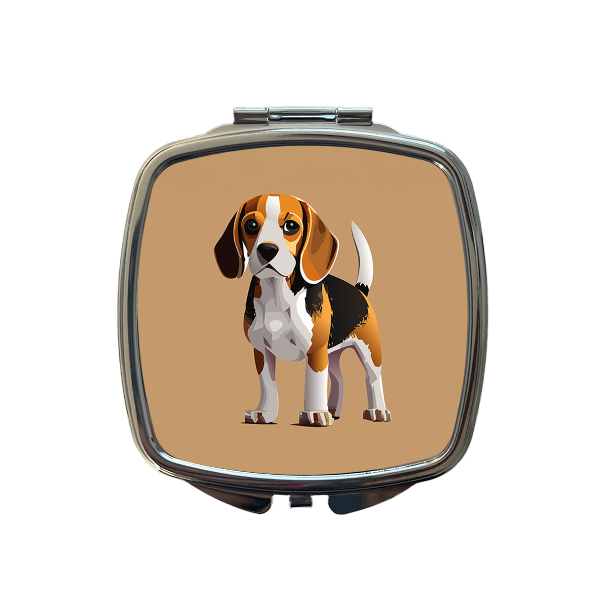 Beagle Dog Standing Small Travel Purse Handbag Pocket Makeup Compact Mirror