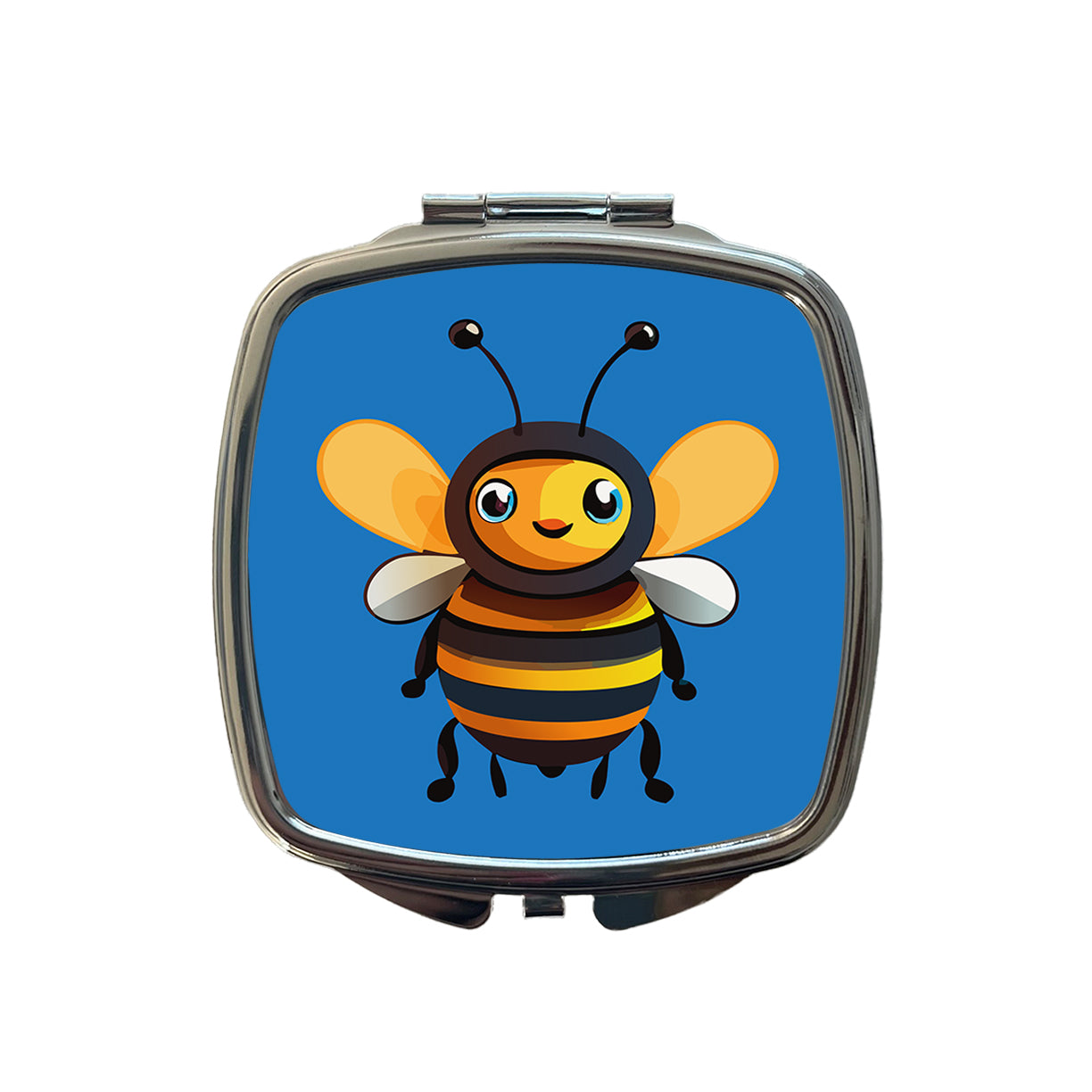 Bee Happy Smiling Small Travel Purse Handbag Pocket Makeup Compact Mirror