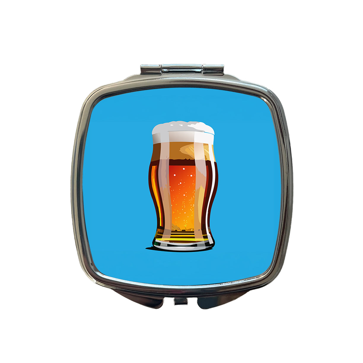 Beer Glass Mug Small Travel Purse Handbag Pocket Makeup Compact Mirror