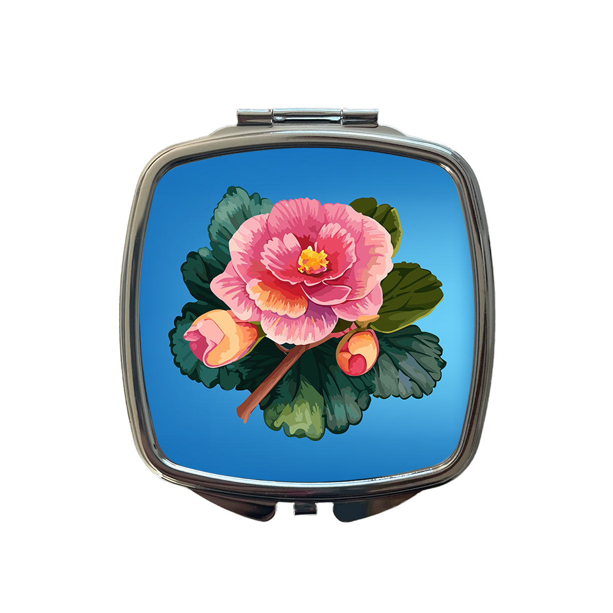 Begonia Flower Watercolor Small Travel Purse Handbag Pocket Makeup Compact Mirror