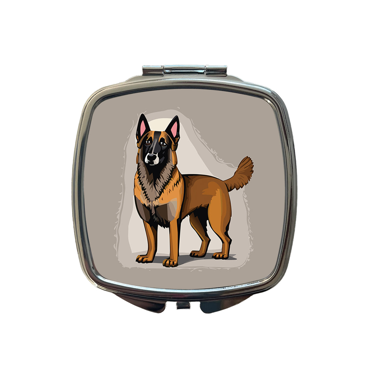 Belgian Shepherd Dog Standing Small Travel Purse Handbag Pocket Makeup Compact Mirror