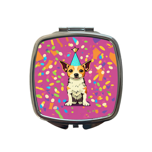 Birthday Dog Confetti Background Small Travel Purse Handbag Pocket Makeup Compact Mirror
