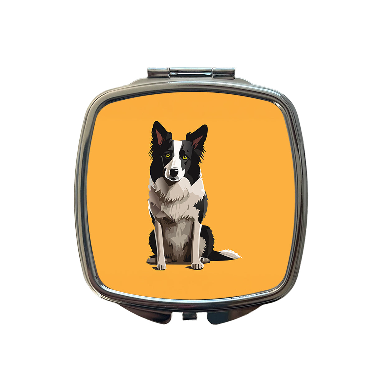 Border Collie Sitting Small Travel Purse Handbag Pocket Makeup Compact Mirror