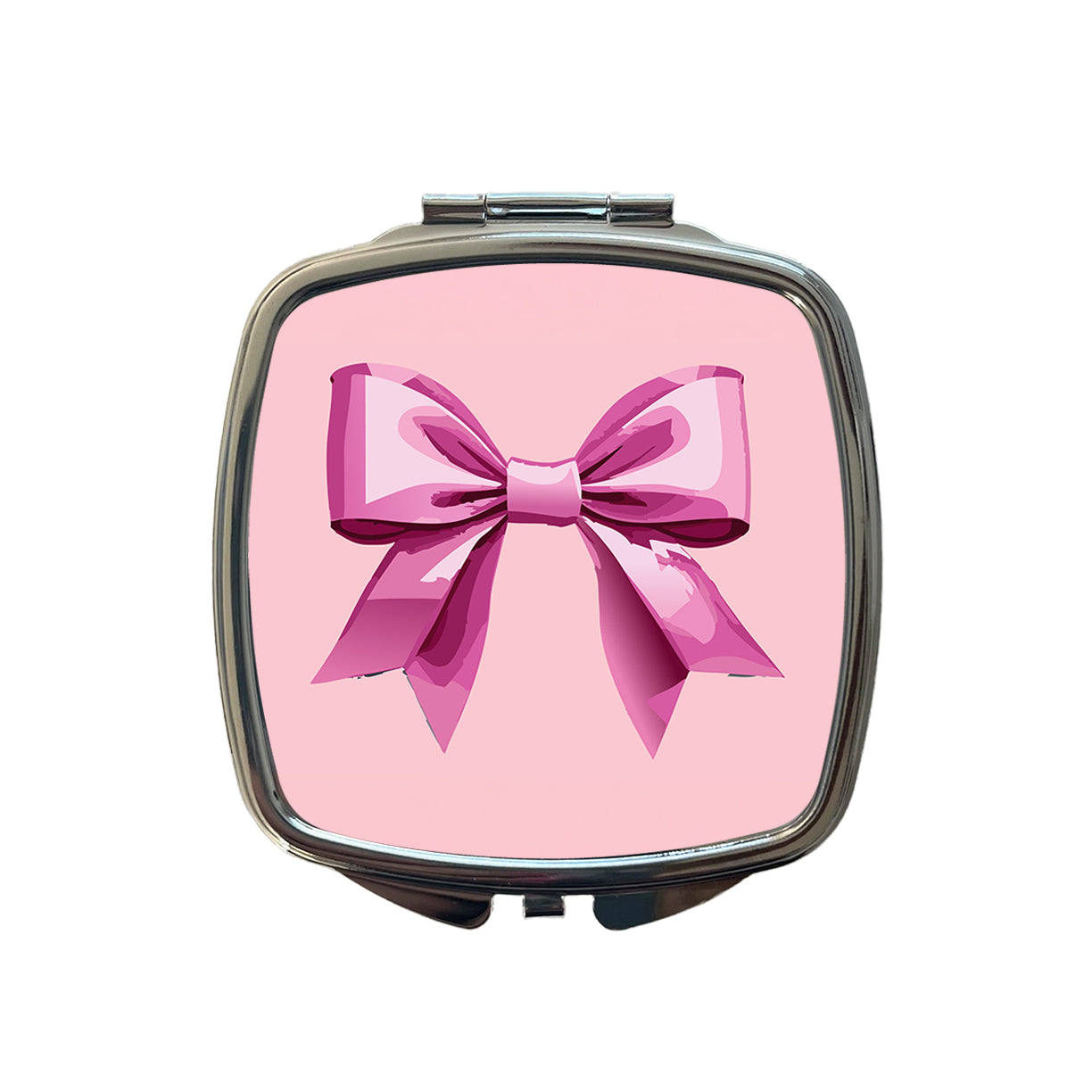 Bow Cheerleading Coquette Pink Small Travel Purse Handbag Pocket Makeup Compact Mirror