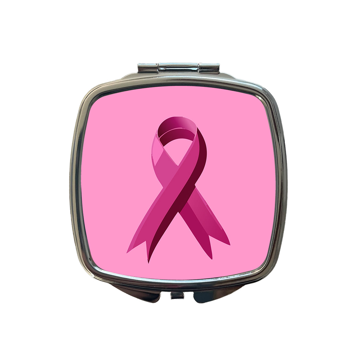 Breast Cancer Awareness Ribbon Pink Small Travel Purse Handbag Pocket Makeup Compact Mirror