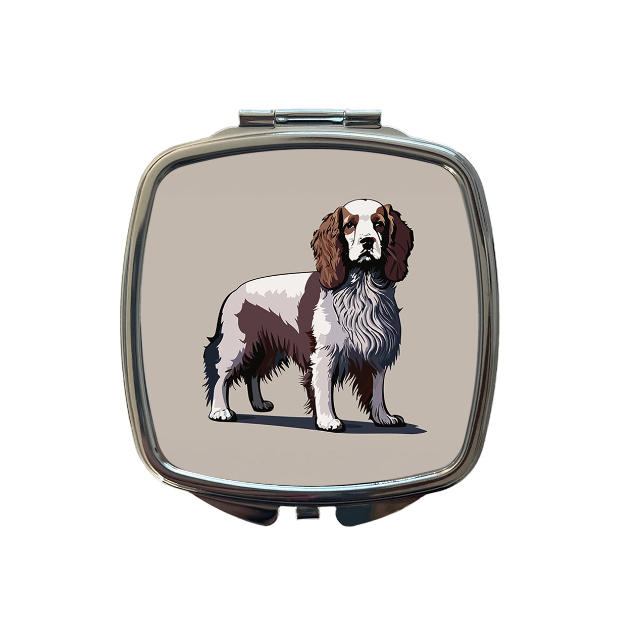 Brittany Spaniel Dog Standing Small Travel Purse Handbag Pocket Makeup Compact Mirror