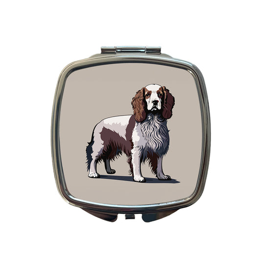 Brittany Spaniel Dog Standing Small Travel Purse Handbag Pocket Makeup Compact Mirror