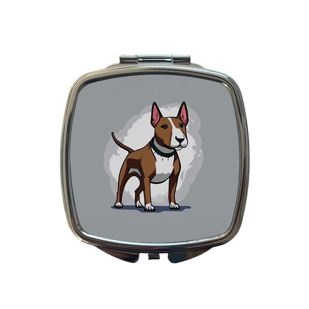 Bull Terrier Dog Standing Small Travel Purse Handbag Pocket Makeup Compact Mirror