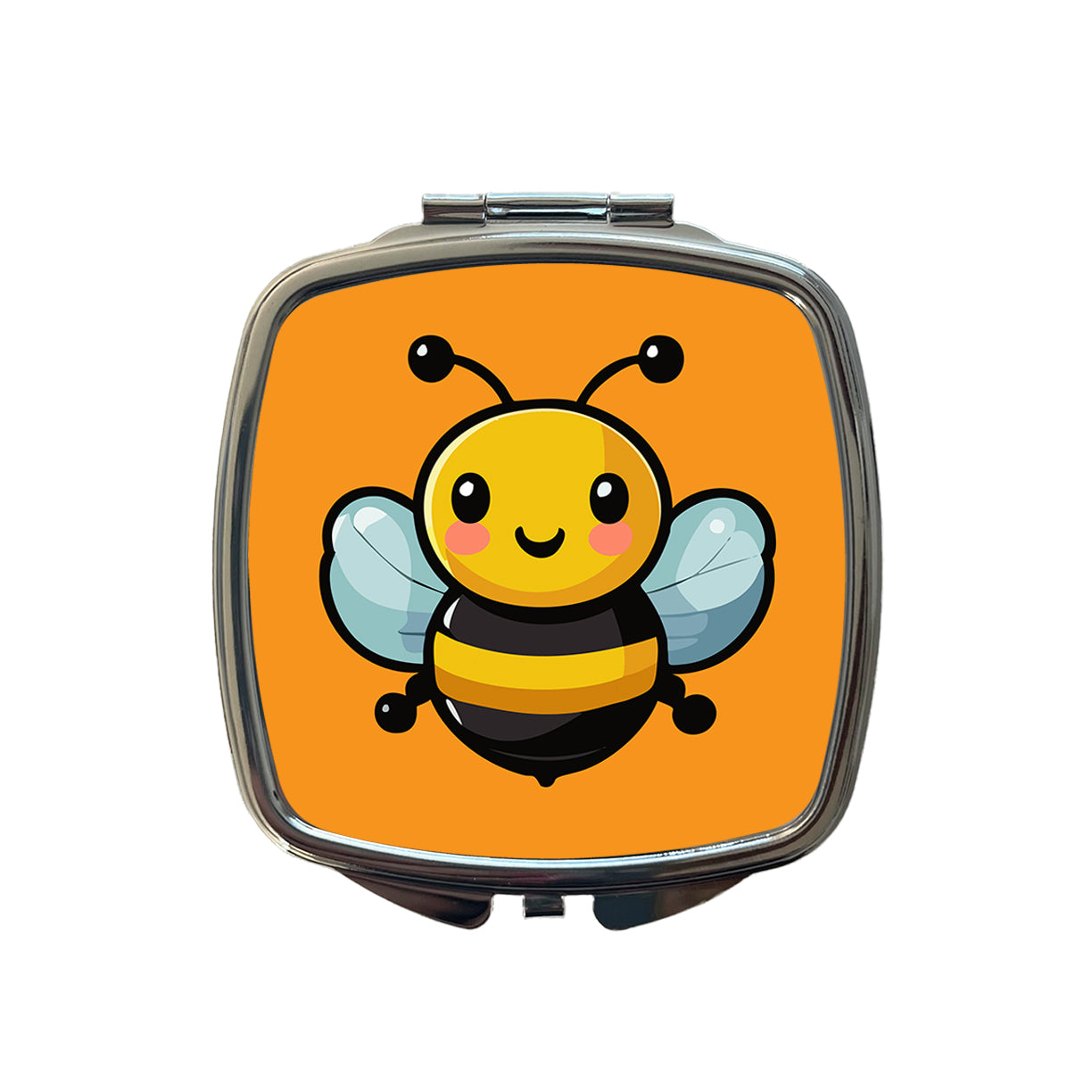 Bumble Bee Happy Small Travel Purse Handbag Pocket Makeup Compact Mirror