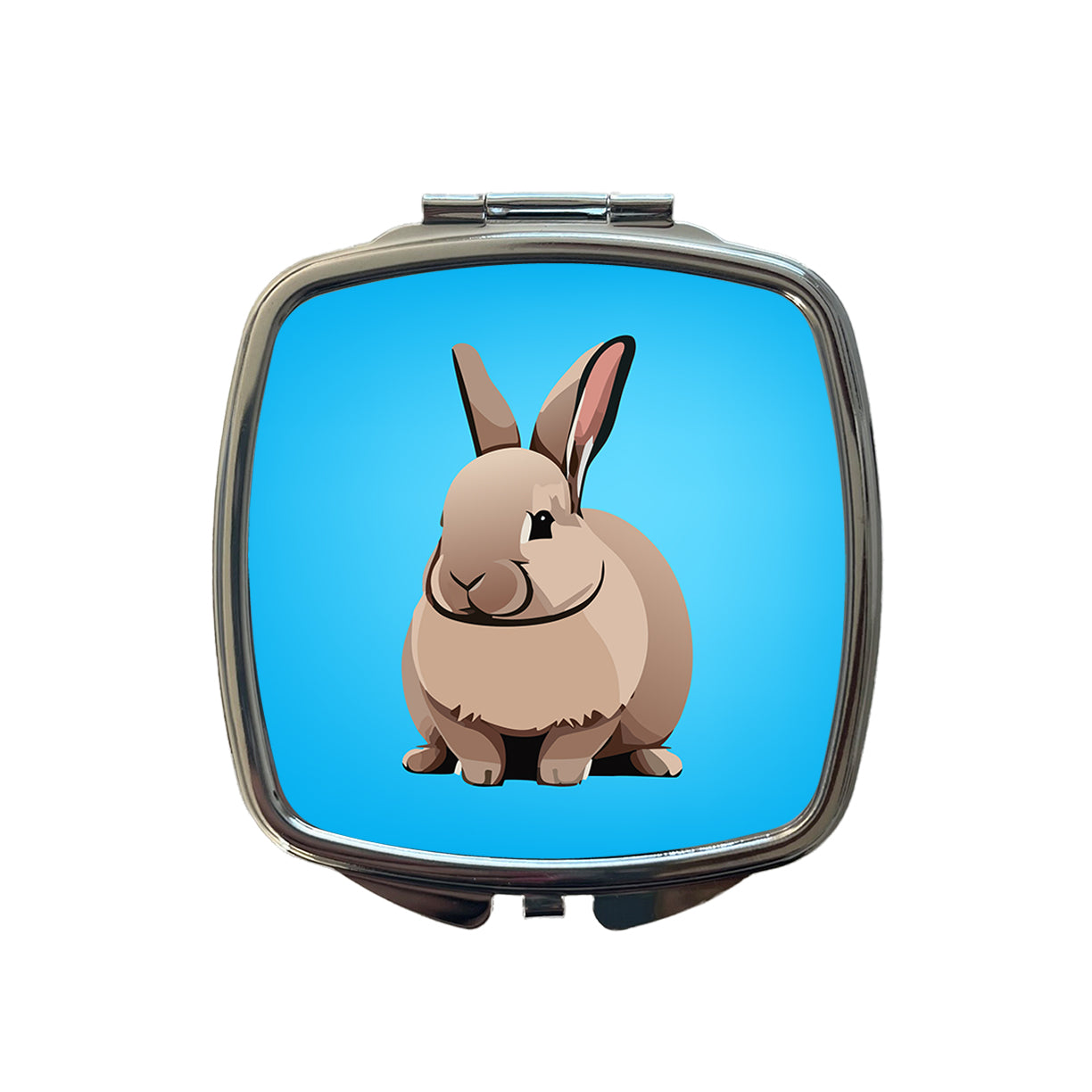 Bunny Rabbit Brown Small Travel Purse Handbag Pocket Makeup Compact Mirror