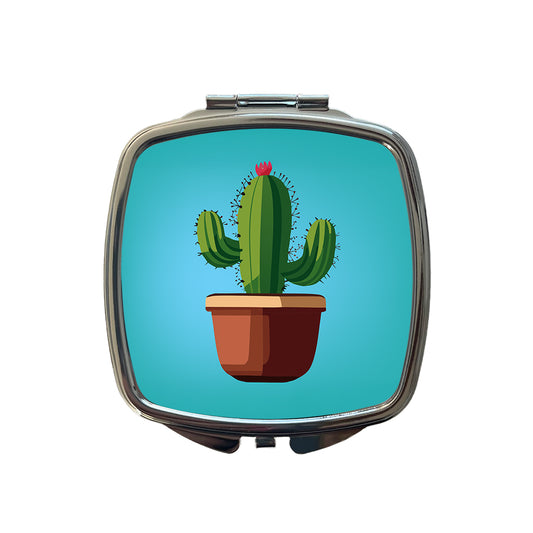 Cactus in Pot Small Travel Purse Handbag Pocket Makeup Compact Mirror