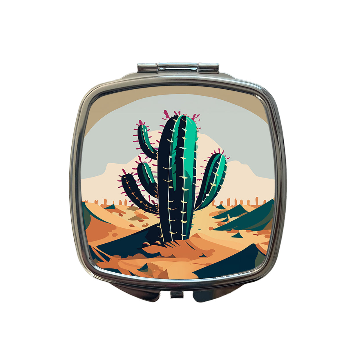 Cactus in the Desert Southwest Small Travel Purse Handbag Pocket Makeup Compact Mirror