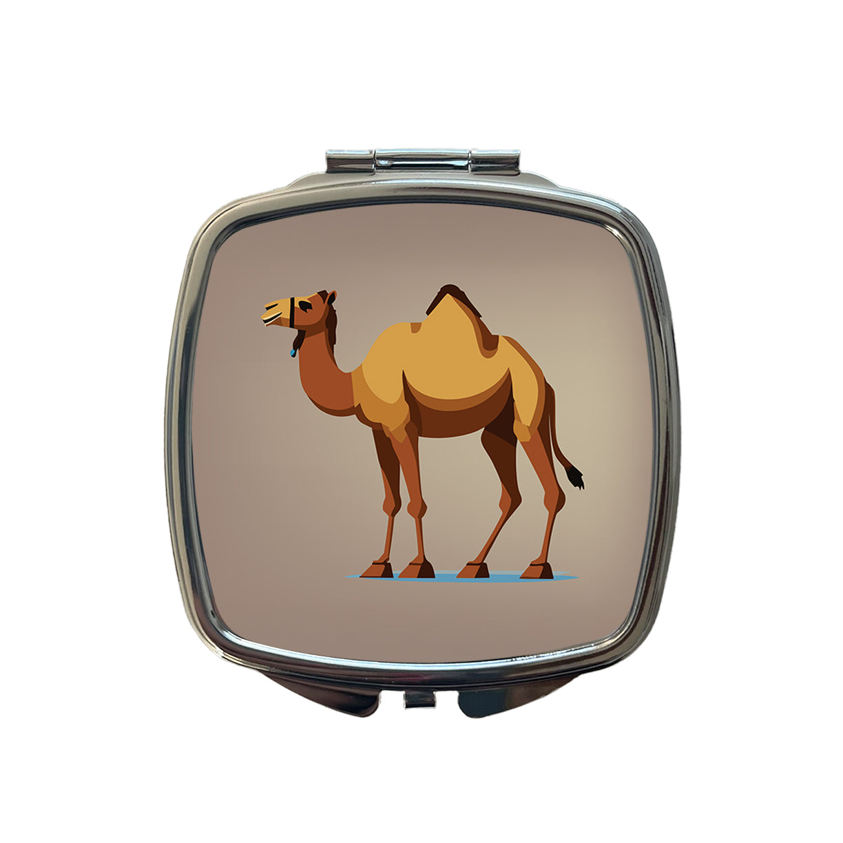 Camel Standing Small Travel Purse Handbag Pocket Makeup Compact Mirror