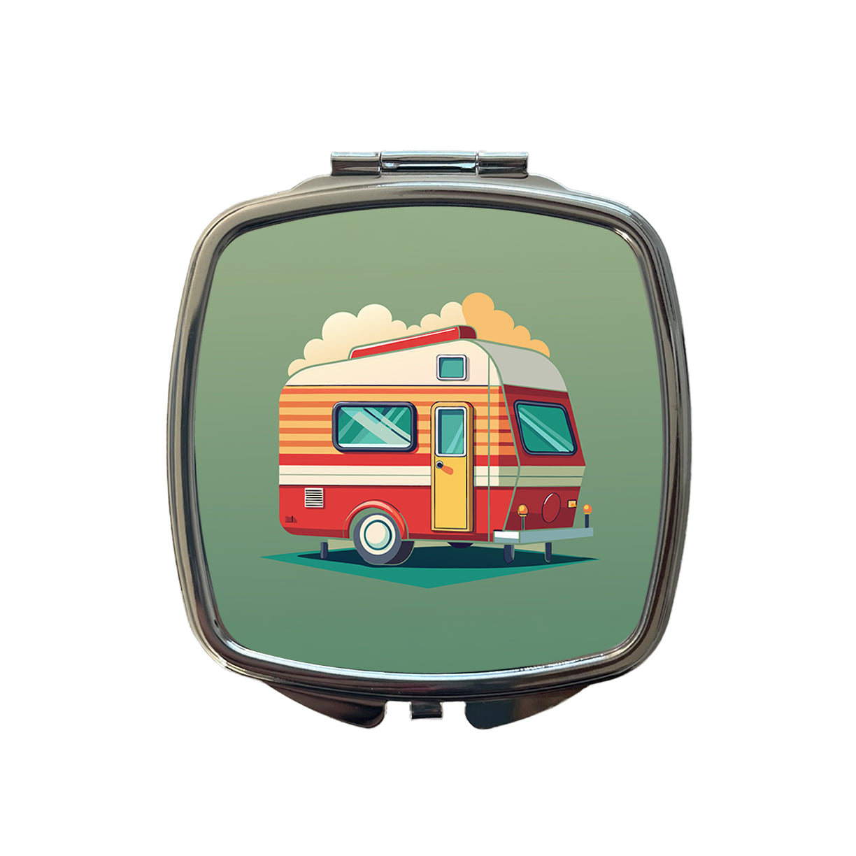 Camper RV Trailer Retro Small Travel Purse Handbag Pocket Makeup Compact Mirror