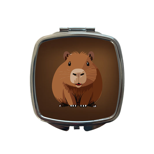 Capybara Happy Small Travel Purse Handbag Pocket Makeup Compact Mirror