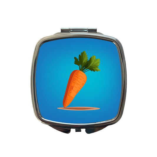 Carrot Cute Vegetable Vegetarian Vegan Small Travel Purse Handbag Pocket Makeup Compact Mirror