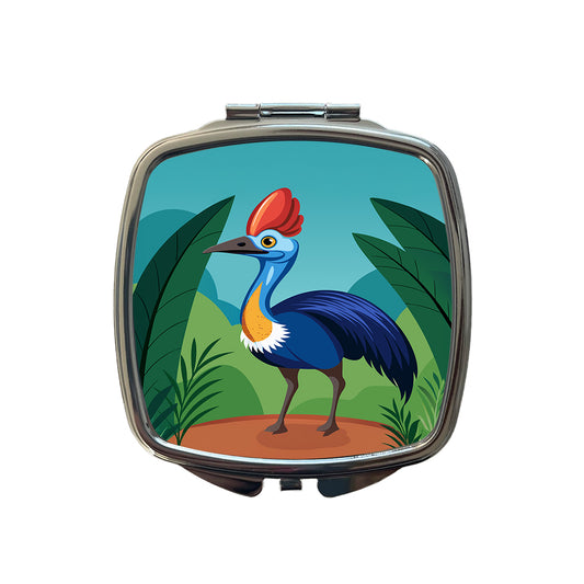 Cassowary Flightless Bird Australian Small Travel Purse Handbag Pocket Makeup Compact Mirror