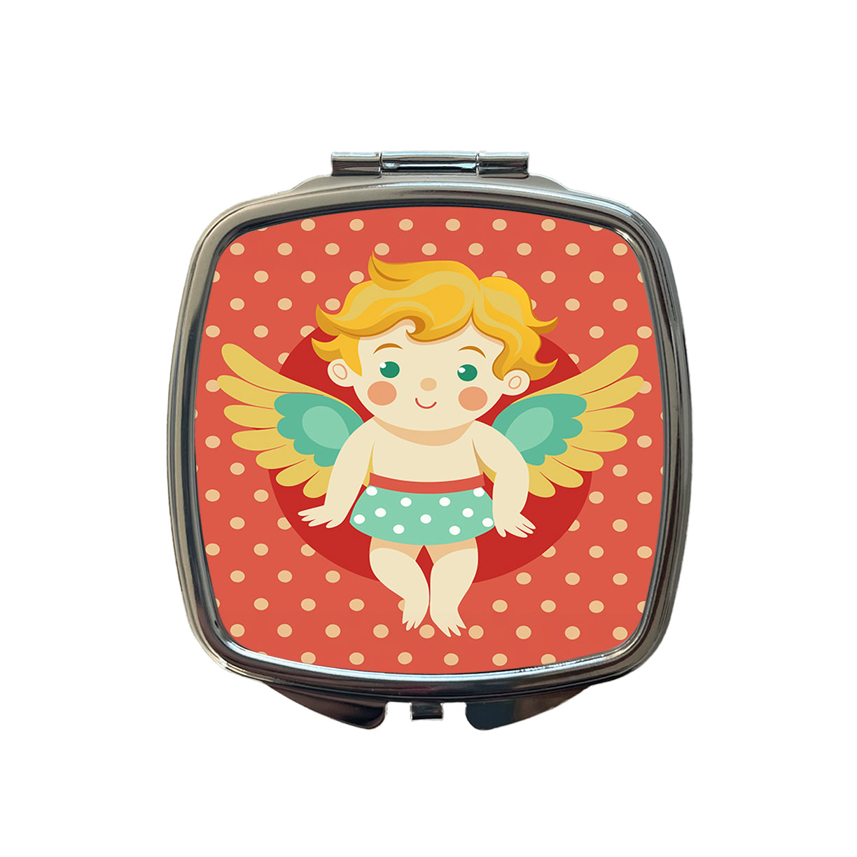 Cherub Cupid Cute Valentines Day Small Travel Purse Handbag Pocket Makeup Compact Mirror
