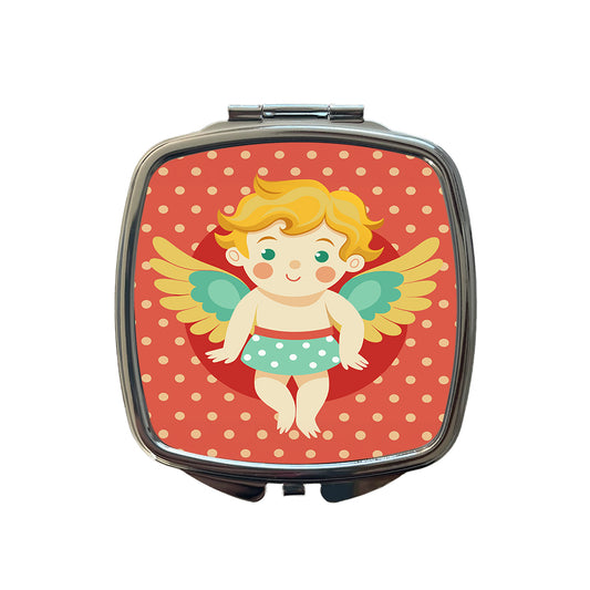 Cherub Cupid Cute Valentines Day Small Travel Purse Handbag Pocket Makeup Compact Mirror