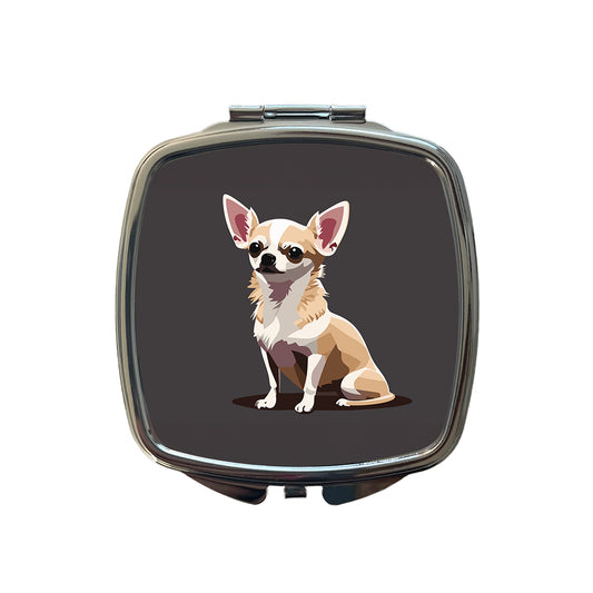 Chihuahua Dog Sitting Small Travel Purse Handbag Pocket Makeup Compact Mirror