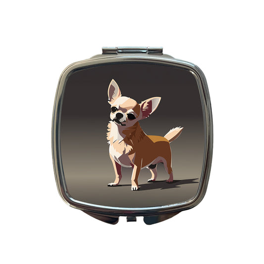 Chihuahua Dog Standing Small Travel Purse Handbag Pocket Makeup Compact Mirror