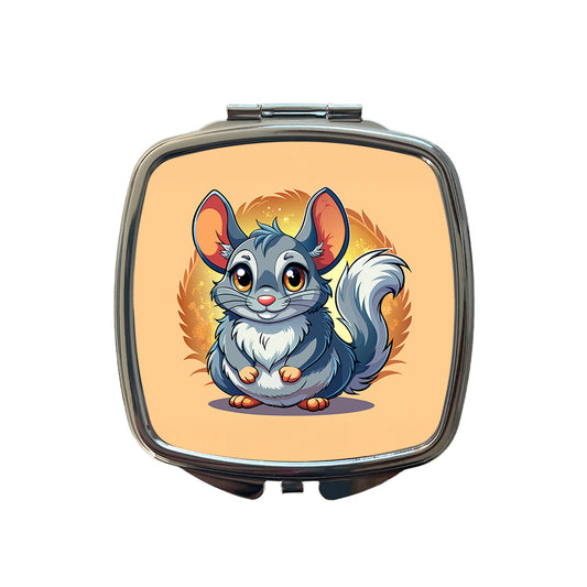 Chinchilla Cute Small Travel Purse Handbag Pocket Makeup Compact Mirror