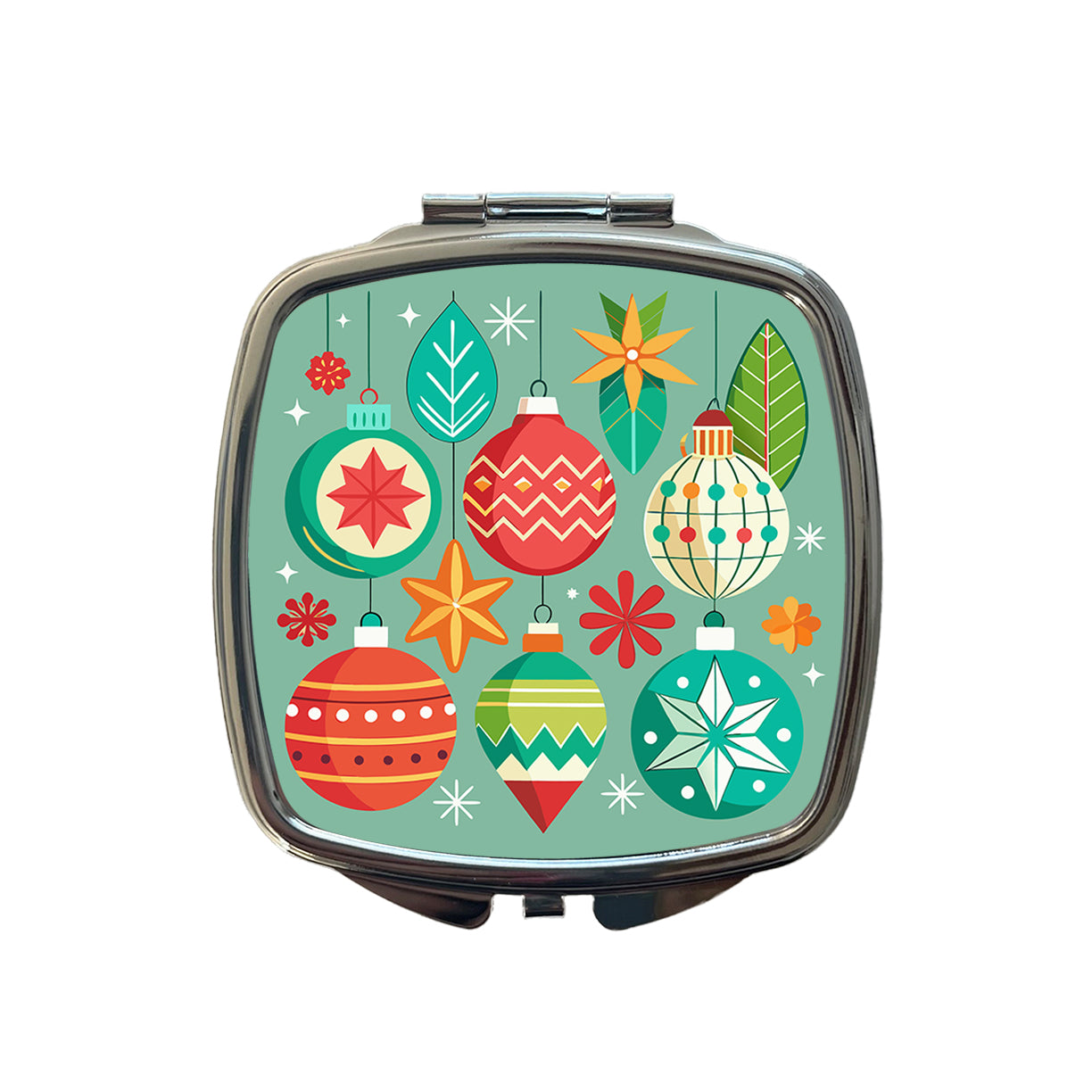 Christmas Ornaments Modern Small Travel Purse Handbag Pocket Makeup Compact Mirror