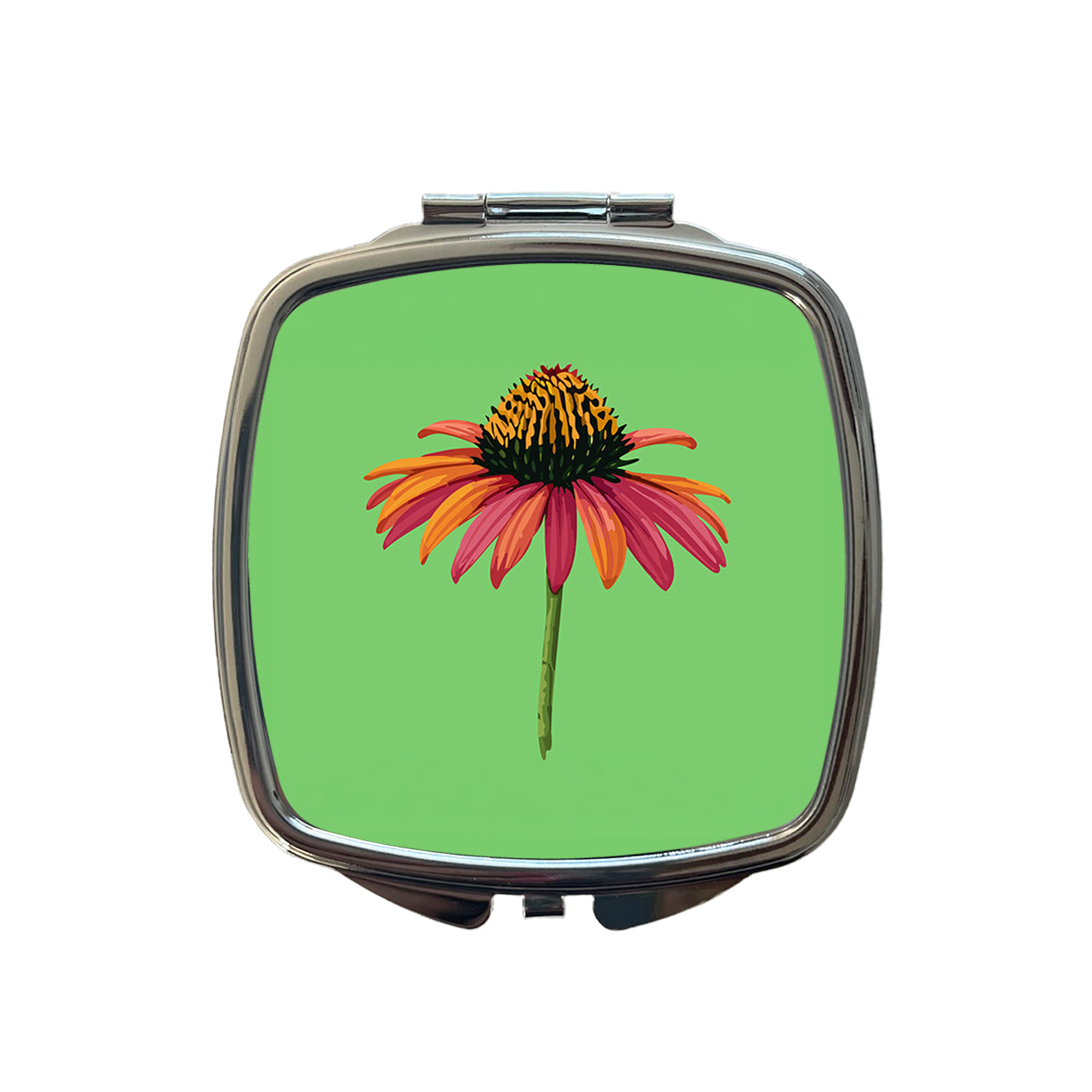 Coneflower Flower Watercolor Small Travel Purse Handbag Pocket Makeup Compact Mirror