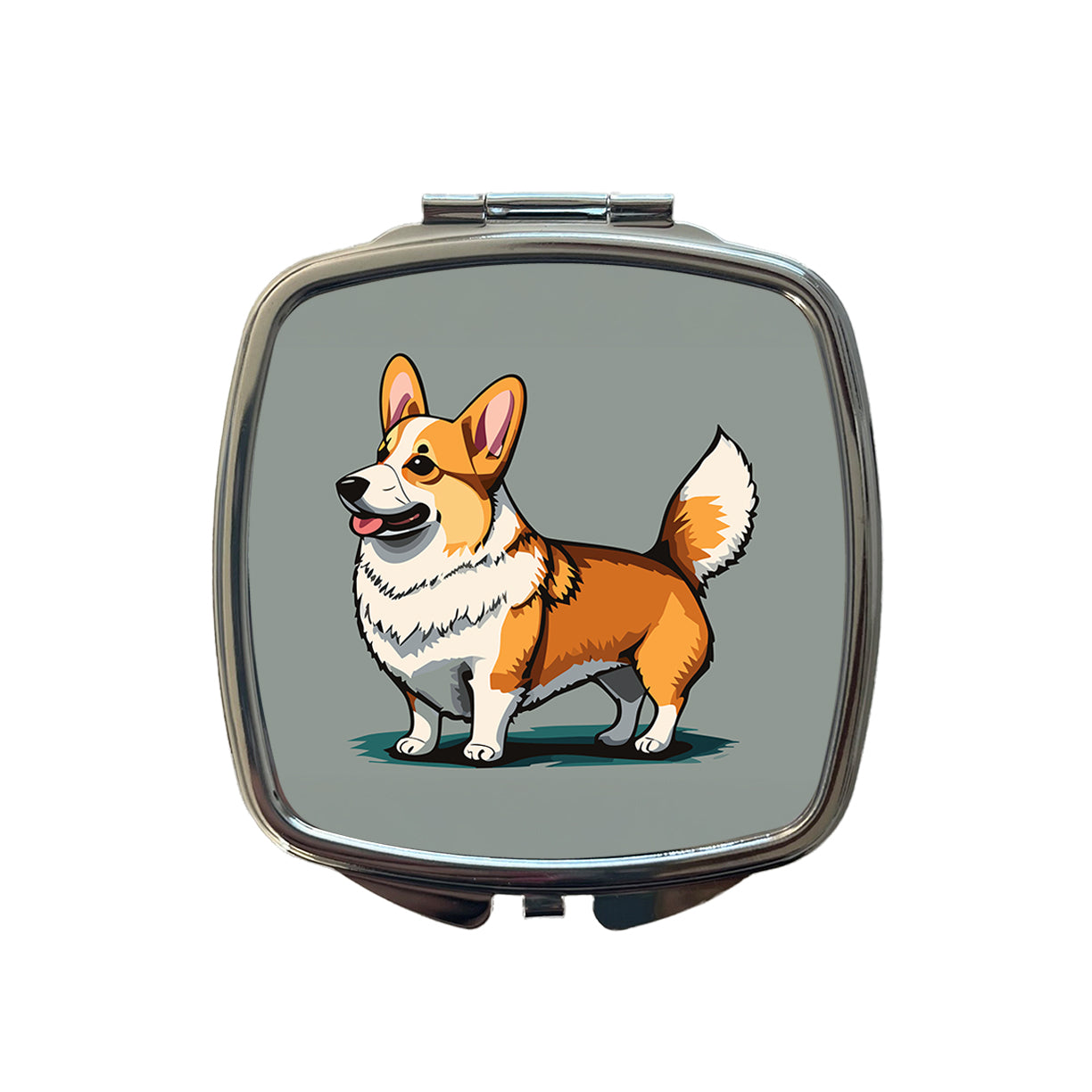 Corgi Dog Standing Small Travel Purse Handbag Pocket Makeup Compact Mirror
