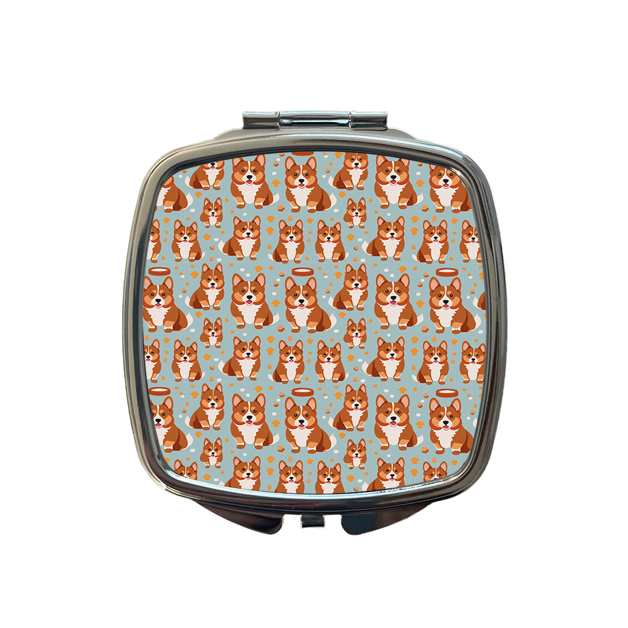 Corgis Dog Pattern Small Travel Purse Handbag Pocket Makeup Compact Mirror