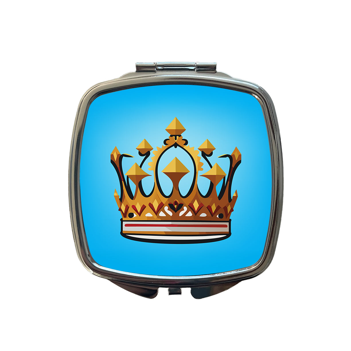 Crown King Queen Royalty Small Travel Purse Handbag Pocket Makeup Compact Mirror