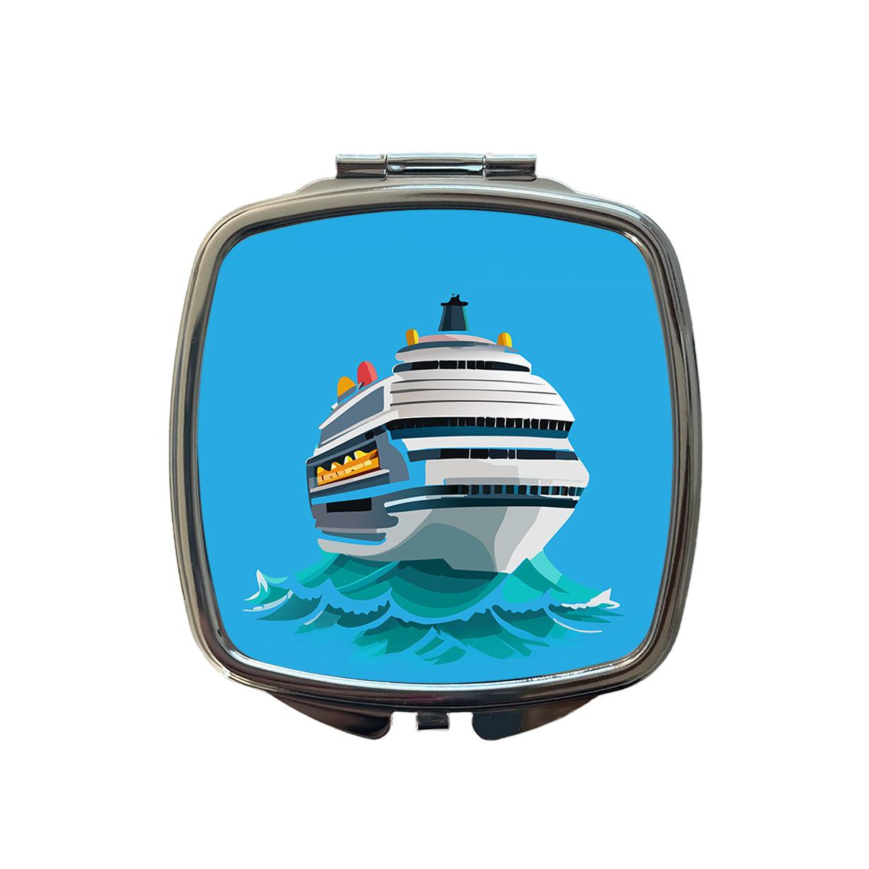 Cruise Ship on Ocean Trip Vacation Bon Voyage Small Travel Purse Handbag Pocket Makeup Compact Mirror