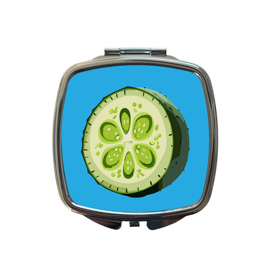 Cucumber Slice Vegetable Small Travel Purse Handbag Pocket Makeup Compact Mirror