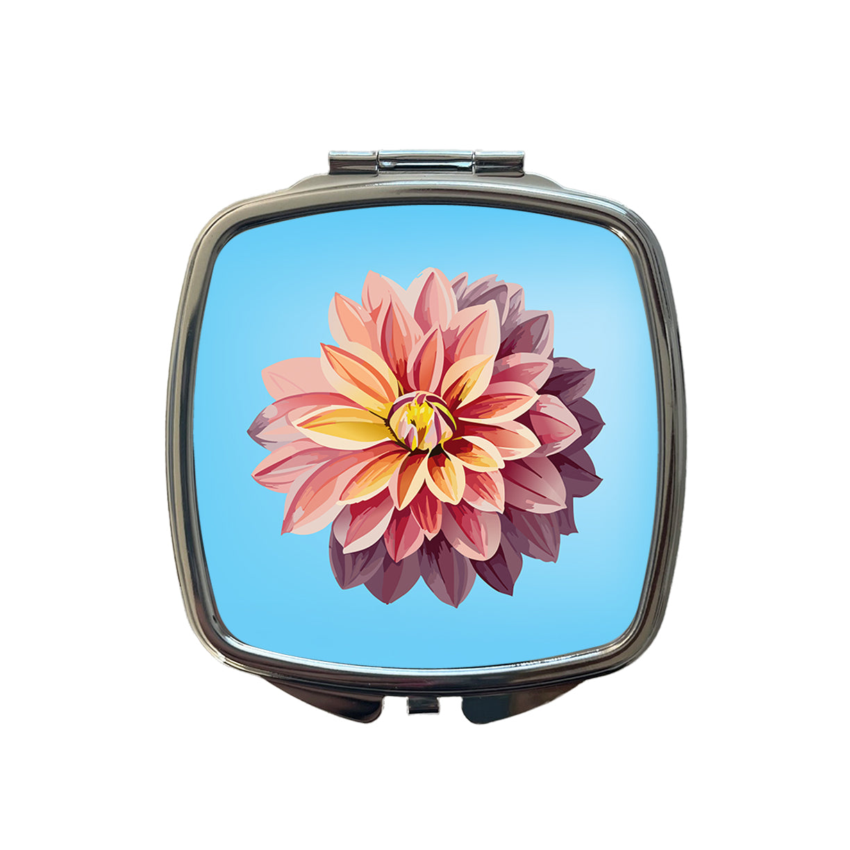 Dahlia Flower Watercolor Small Travel Purse Handbag Pocket Makeup Compact Mirror