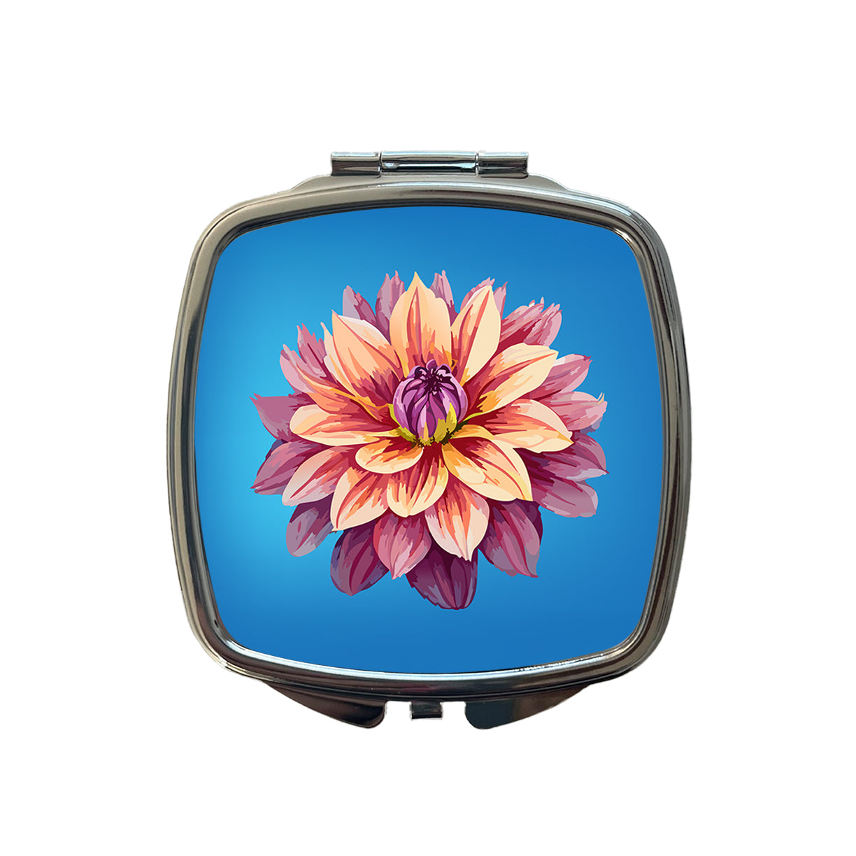 Dahlia Flower Small Travel Purse Handbag Pocket Makeup Compact Mirror
