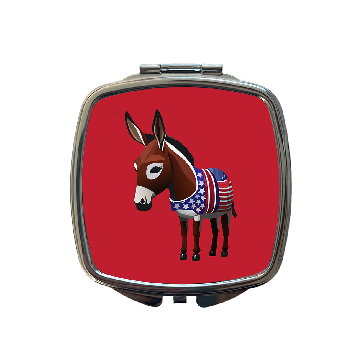 Democrat Donkey Patriotic Liberal Vote Small Travel Purse Handbag Pocket Makeup Compact Mirror