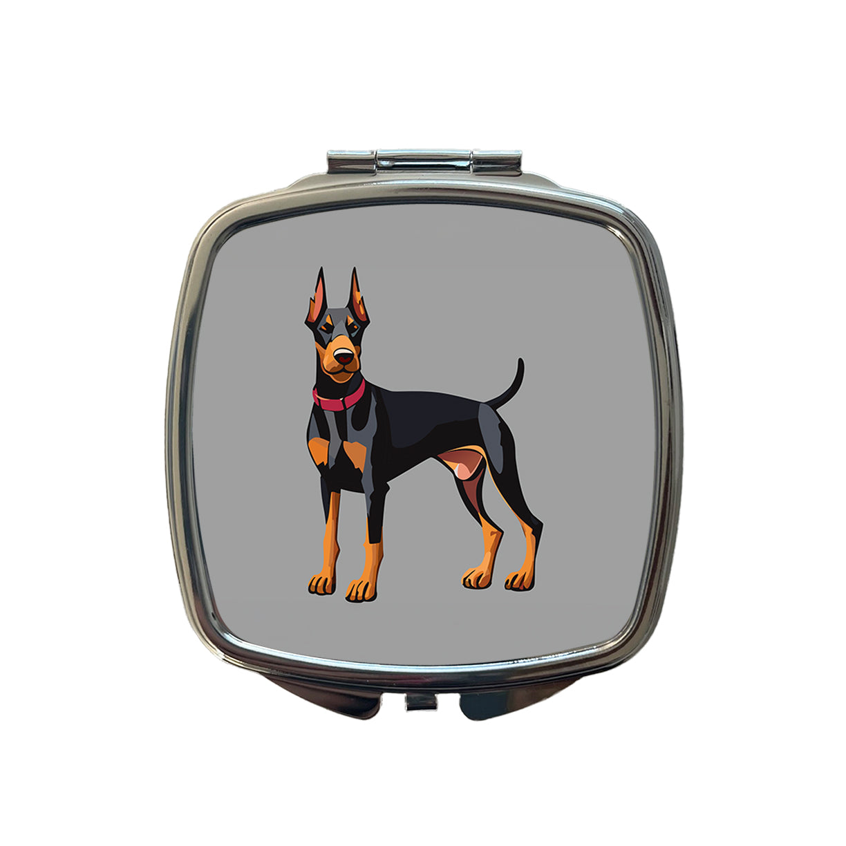Doberman Dog Standing Small Travel Purse Handbag Pocket Makeup Compact Mirror