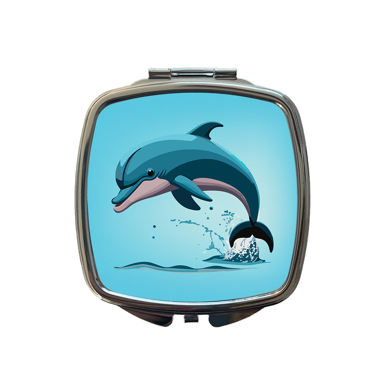 Dolphin Jumping Out of Water Small Travel Purse Handbag Pocket Makeup Compact Mirror