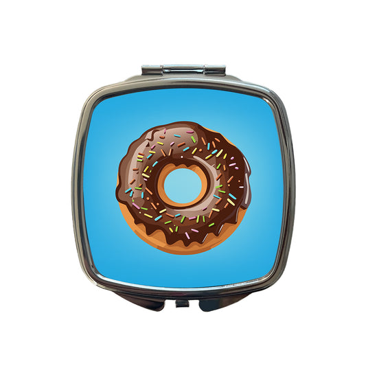 Donut Chocolate Sprinkles Small Travel Purse Handbag Pocket Makeup Compact Mirror