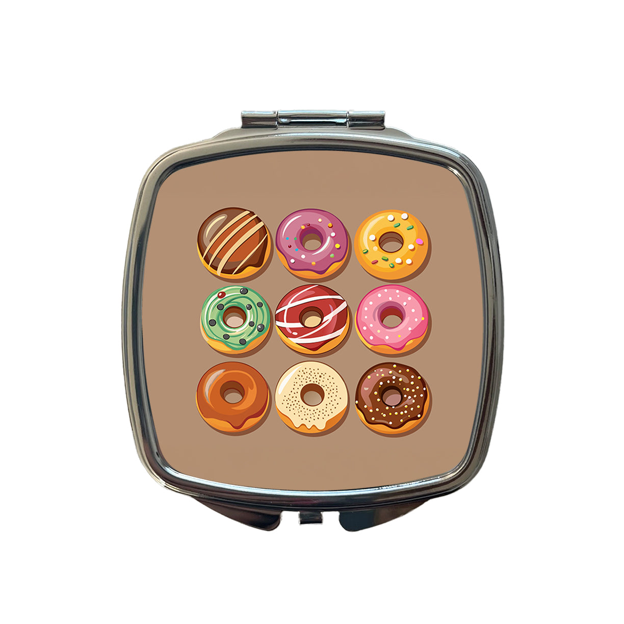 Donuts Tasty Small Travel Purse Handbag Pocket Makeup Compact Mirror