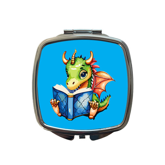 Dragon Reading Book Reader Small Travel Purse Handbag Pocket Makeup Compact Mirror