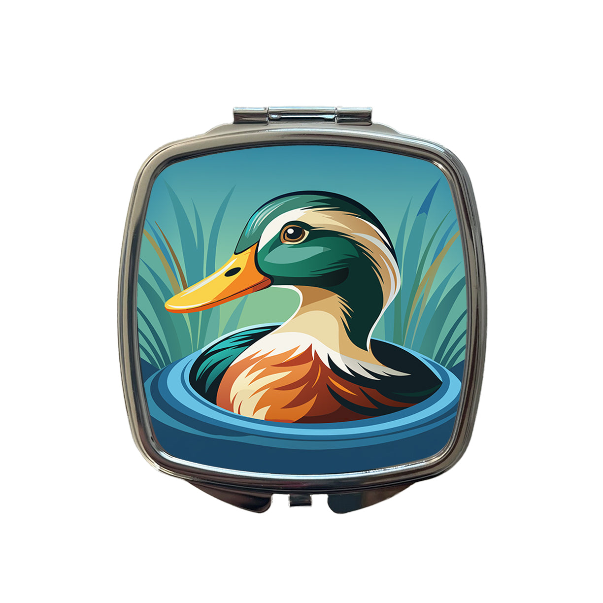 Duck in Water Elegant Small Travel Purse Handbag Pocket Makeup Compact Mirror