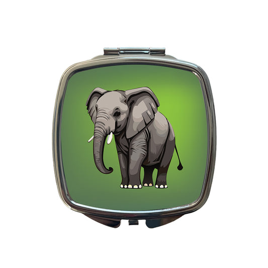 Elephant with Tusks Majestic Small Travel Purse Handbag Pocket Makeup Compact Mirror