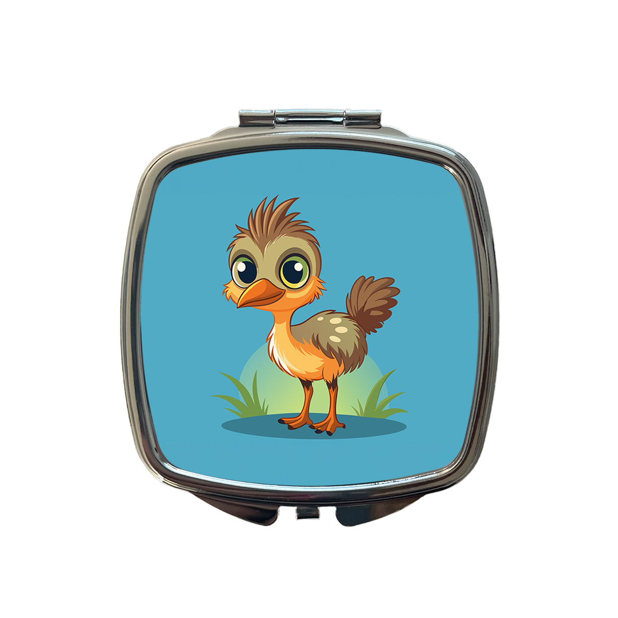 Emu Ostrich Large Bird Australian Animal Small Travel Purse Handbag Pocket Makeup Compact Mirror