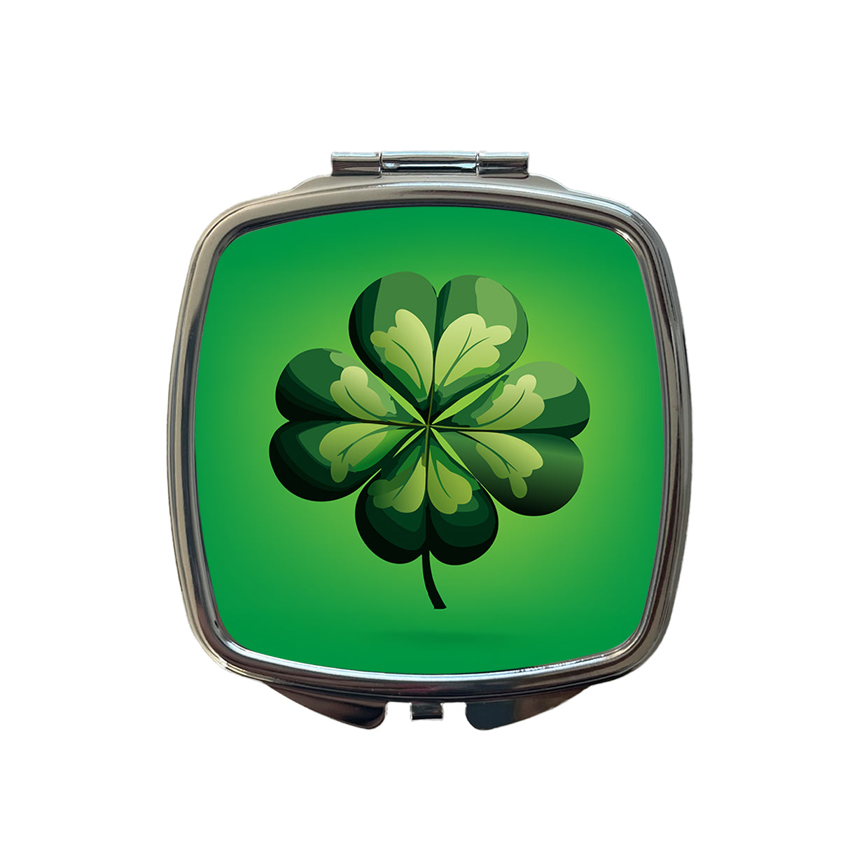 Four Leaf Clover 4 Lucky St Patrick's Day Small Travel Purse Handbag Pocket Makeup Compact Mirror