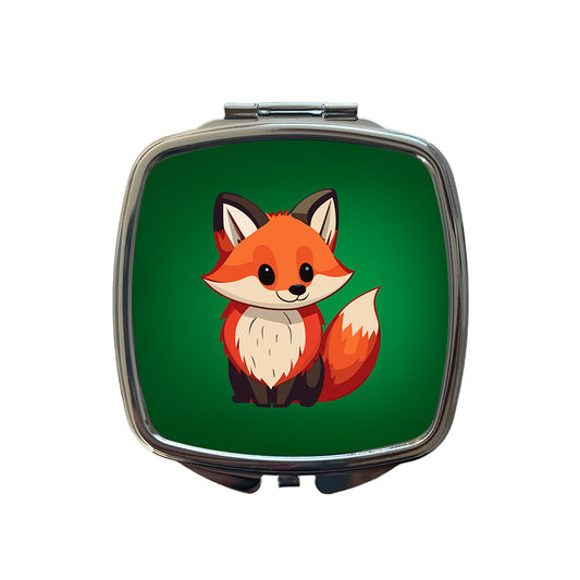 Fox Standing Small Travel Purse Handbag Pocket Makeup Compact Mirror