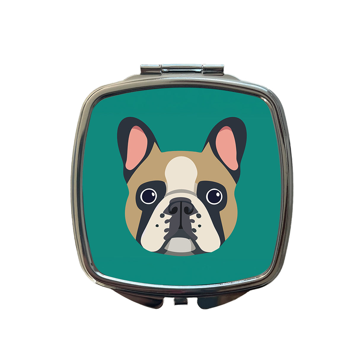French Bulldog Face Small Travel Purse Handbag Pocket Makeup Compact Mirror